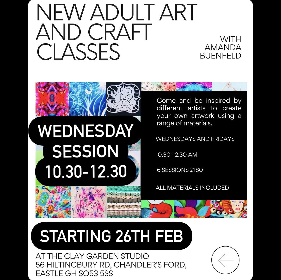 Wednesday Adult Art Classes in Chandlers Ford