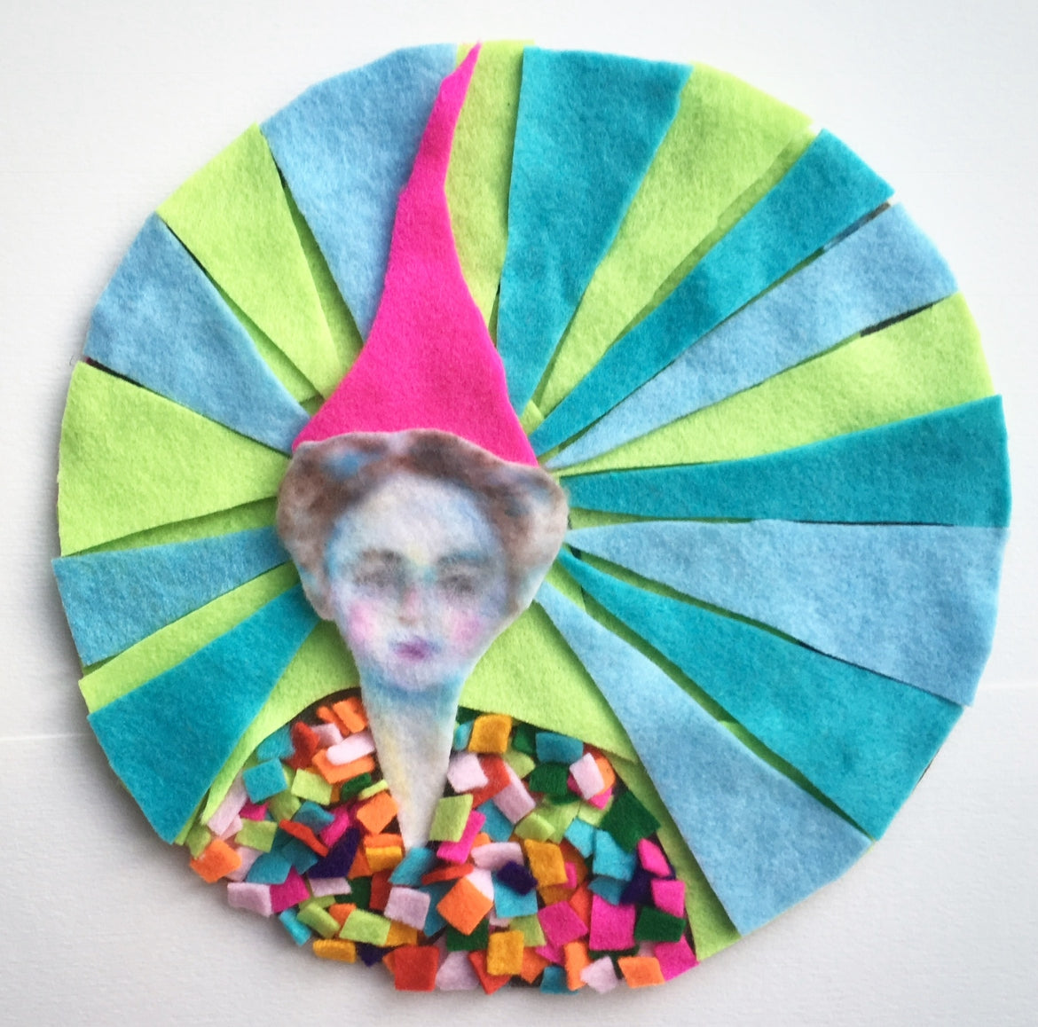 Pastel pencil on felt portraits