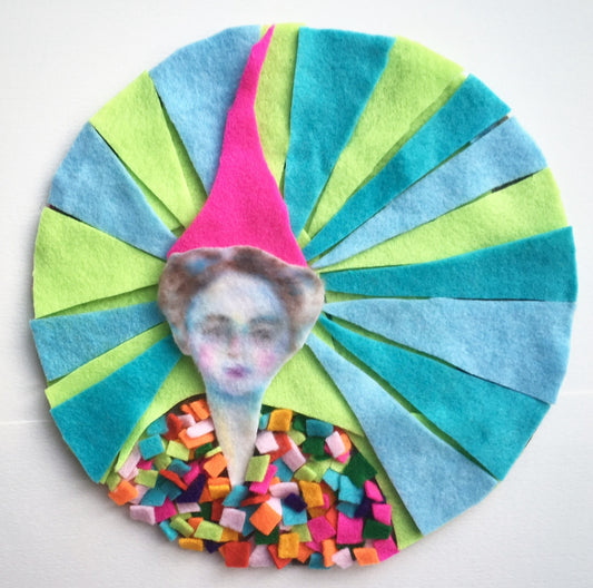 Pastel pencil on felt portraits